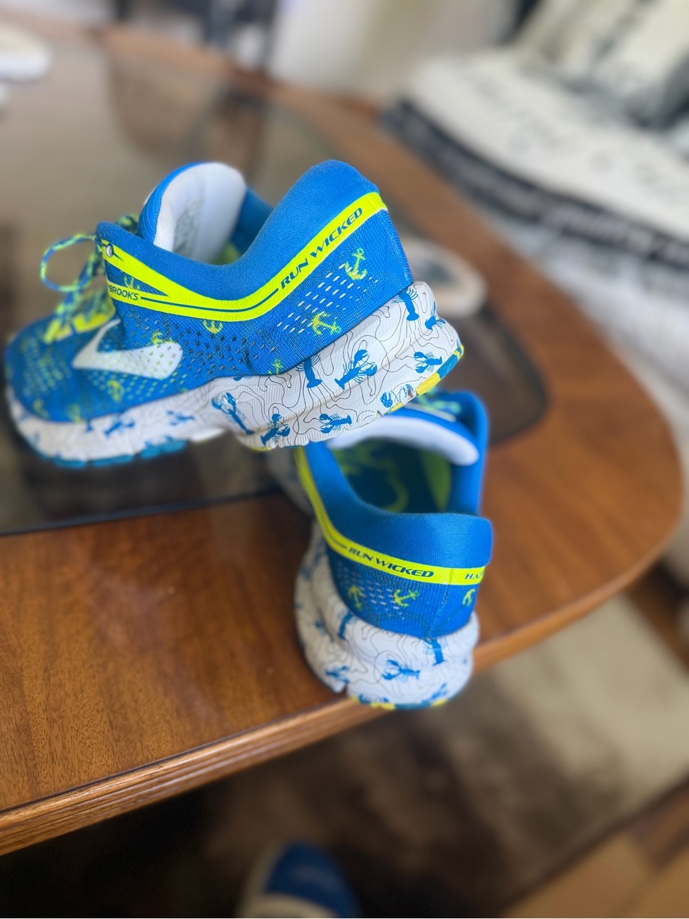 Brooks Women's Running Shoes - Bright Blue & Neon Yellow - Picture 2 of 5